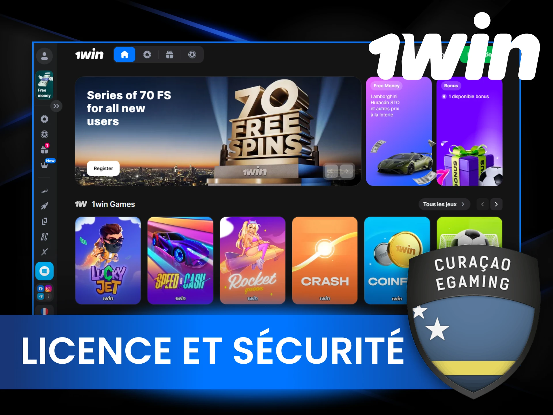 1Win est une plateforme de casino sécurisée et agréée.