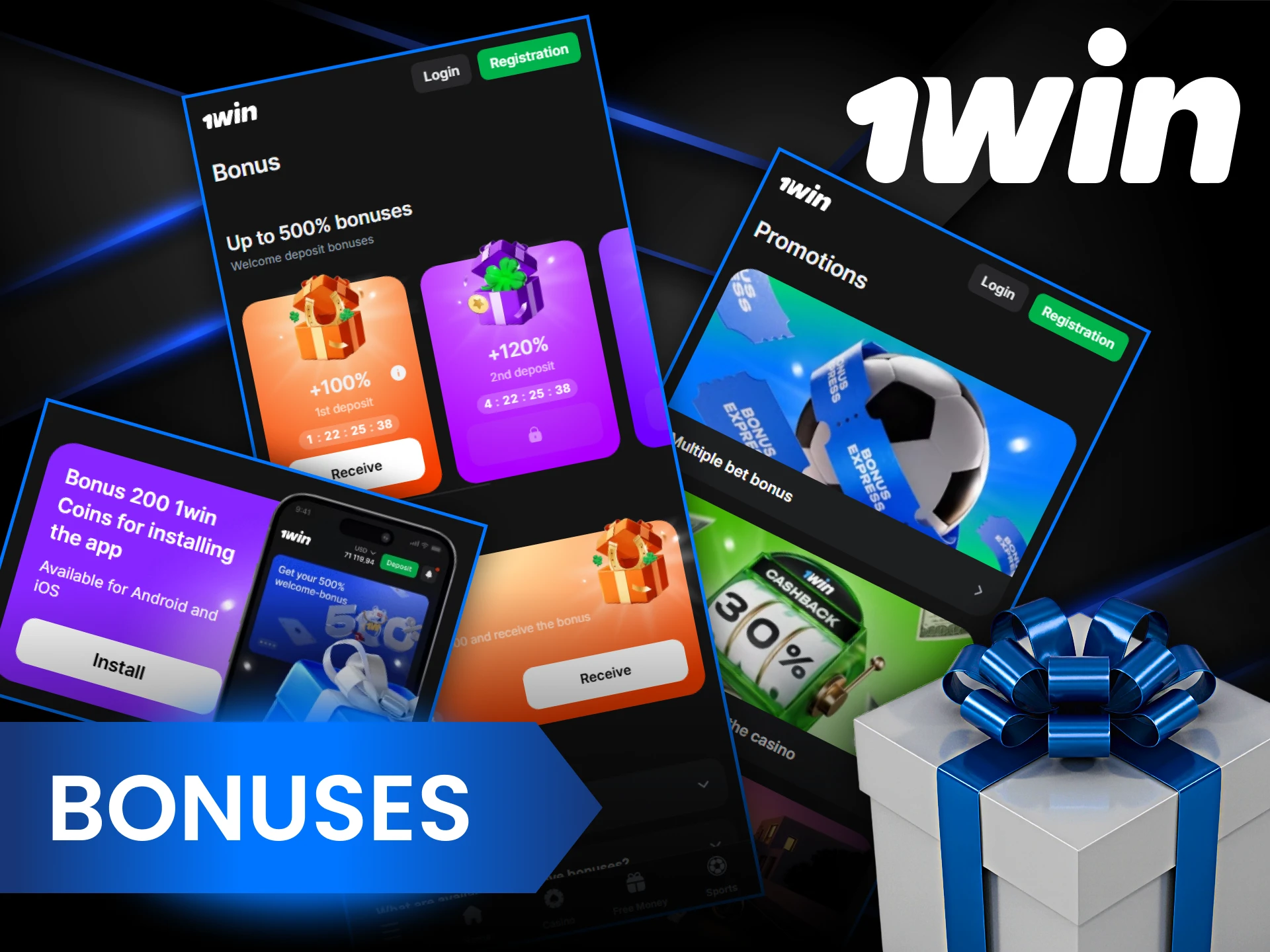 You'll find plenty of bonuses in the 1Win app.