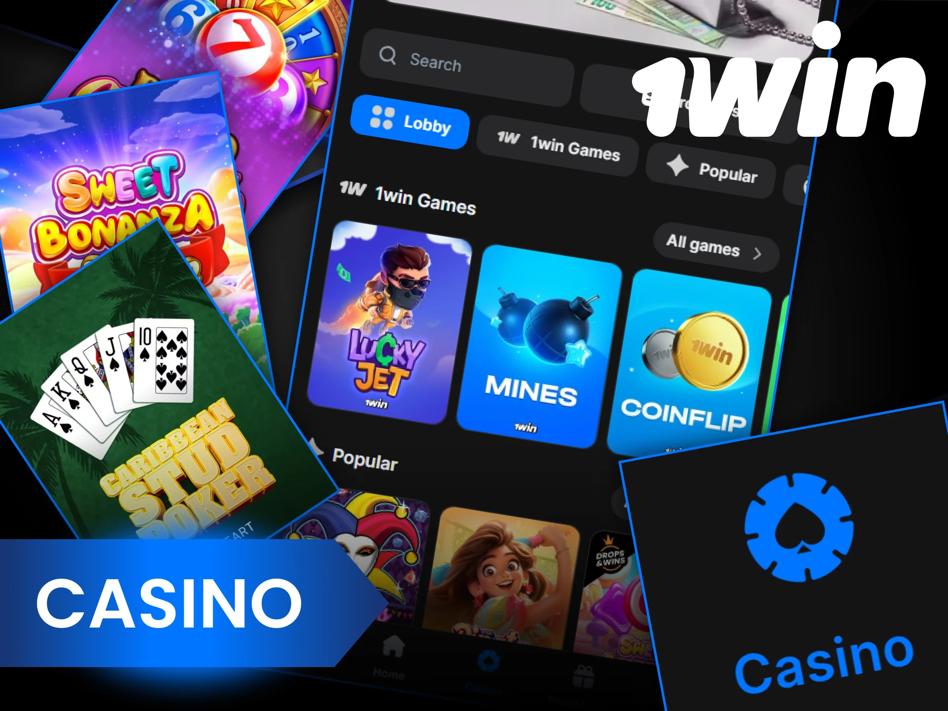 Once you log in to the 1Win app, you'll find a casino games to suit every taste.