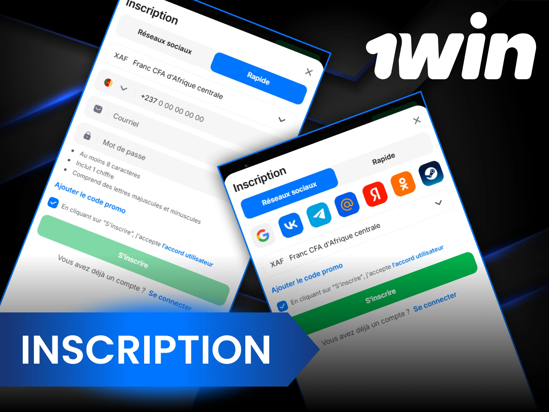 Inscrivez-vous dans l'application 1Win et commencez à jouer.