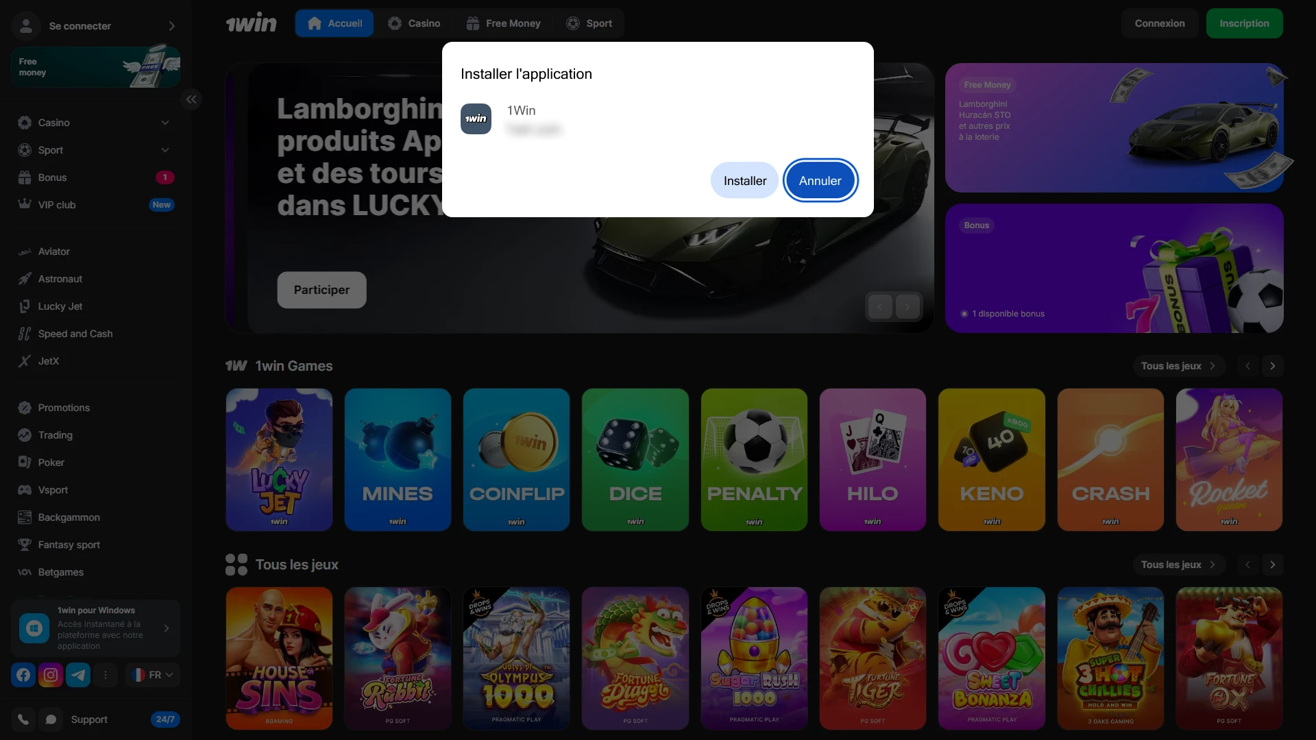 Téléchargez l'application 1Win sur votre PC.