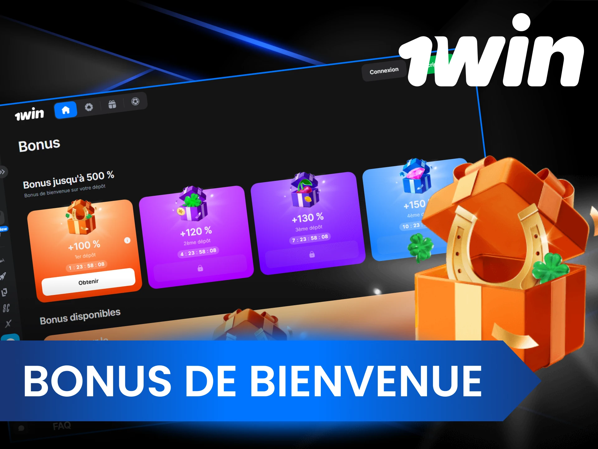 1Win offre un bonus de bienvenue aux joueurs camerounais.