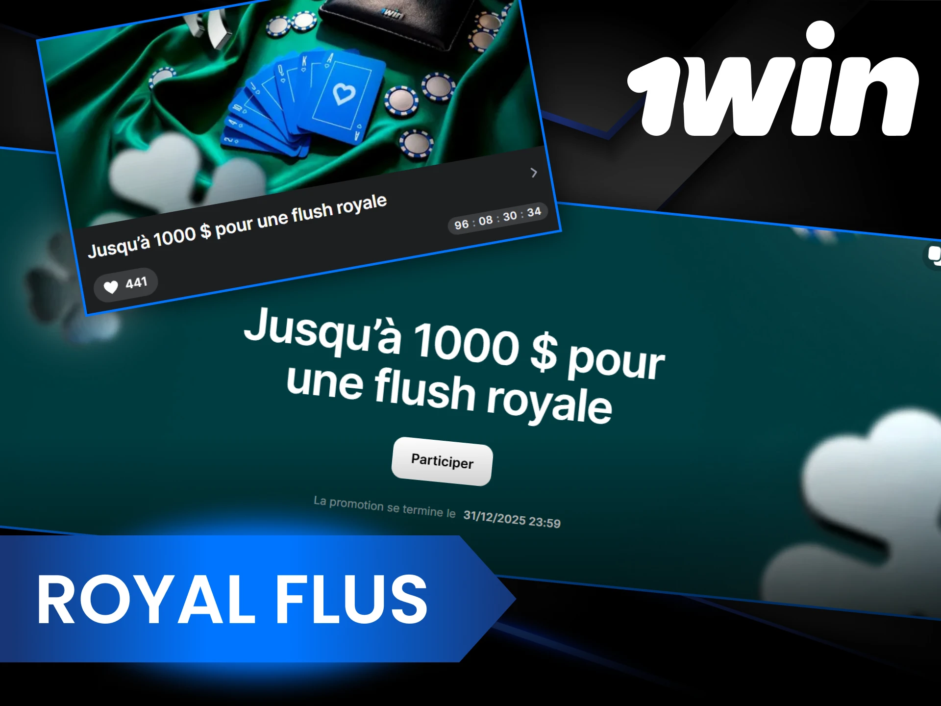Royal Flus chez 1Win vous offre la possibilité de remporter d'énormes gains.