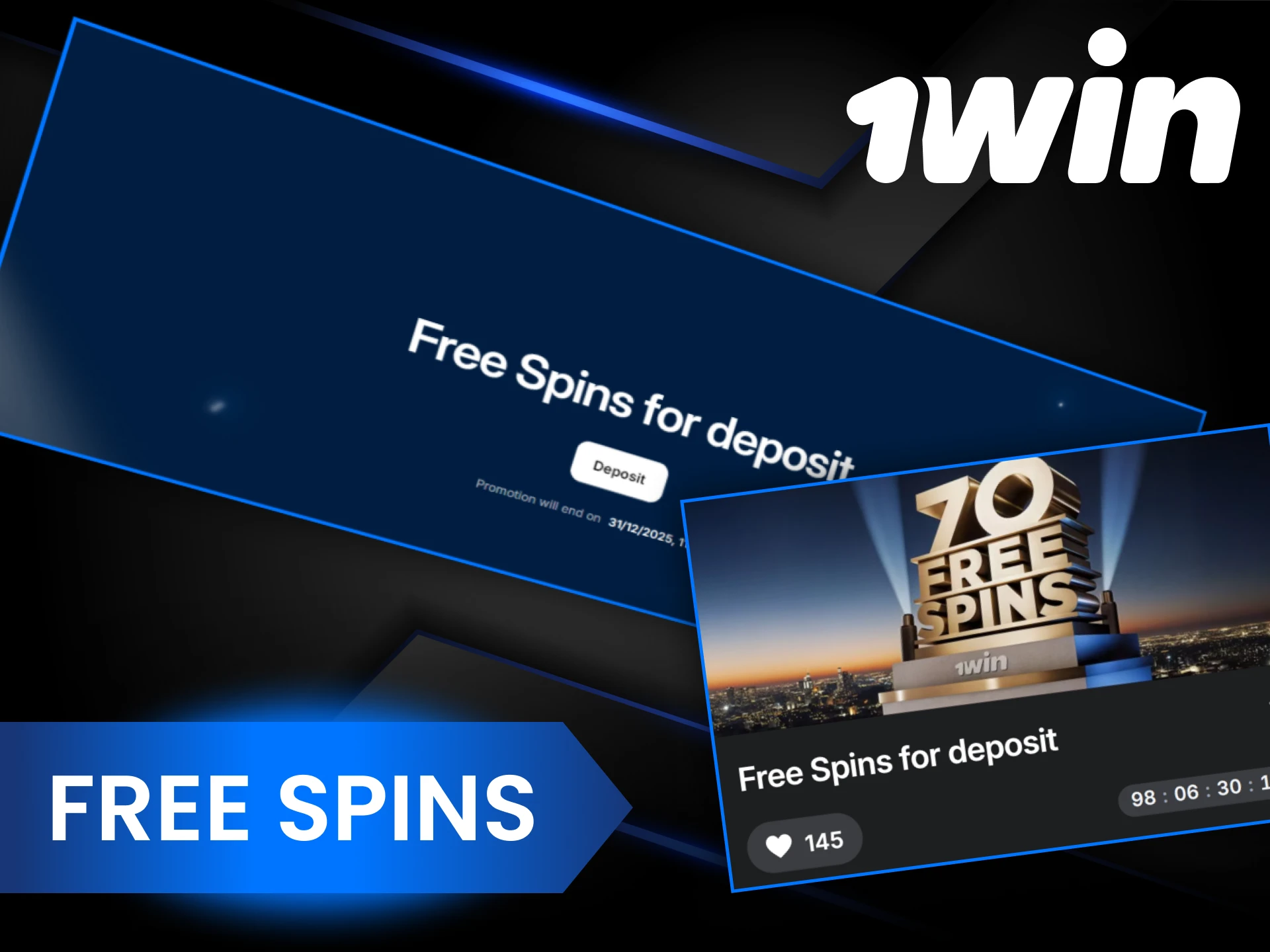 Visit 1Win and activate your free spins bonus.