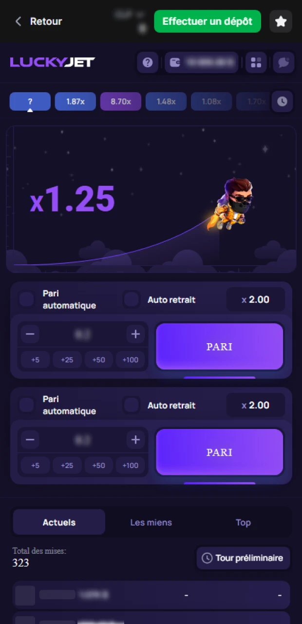 Mettez en jeu votre jeu préféré sur 1Win.