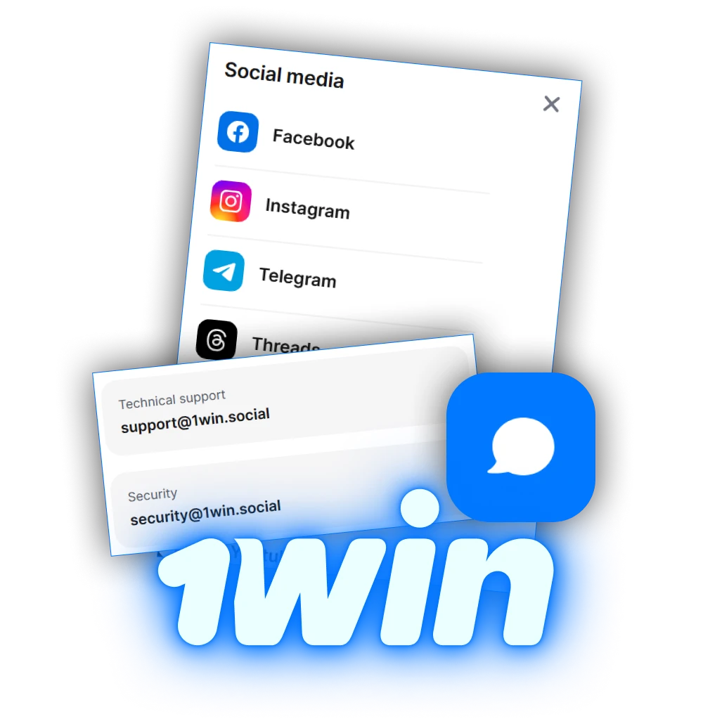1Win has many different contact options.