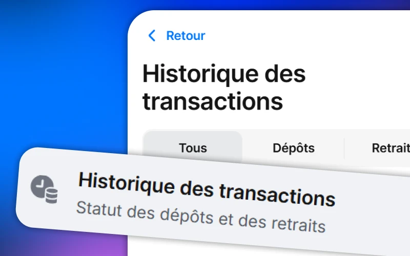 Consultez votre historique de transactions 1Win.