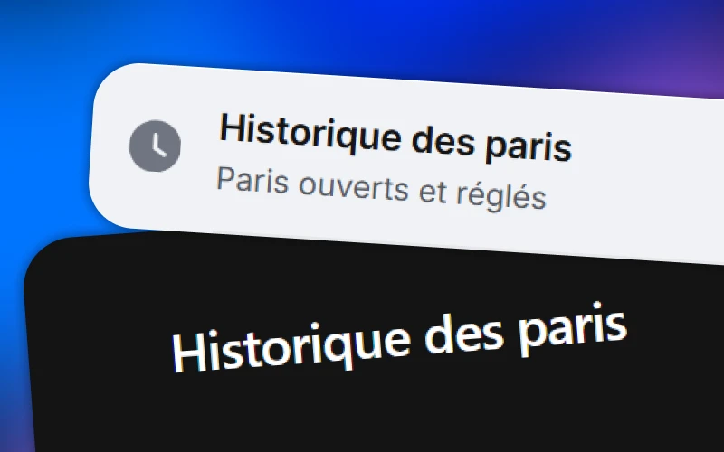 Vous pouvez consulter votre historique de paris 1Win.