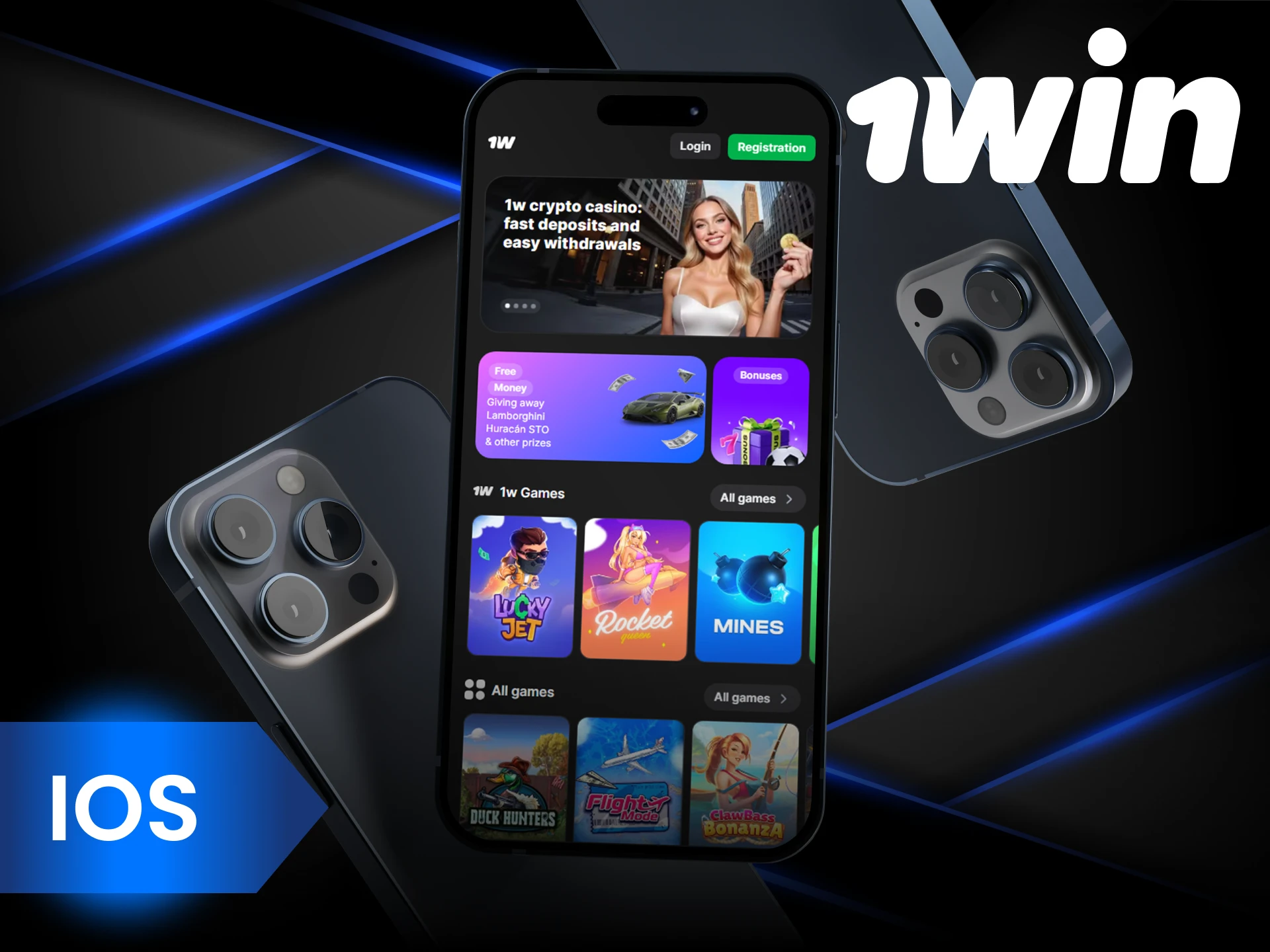 You can download the 1Win app on iOS and place bets anytime.