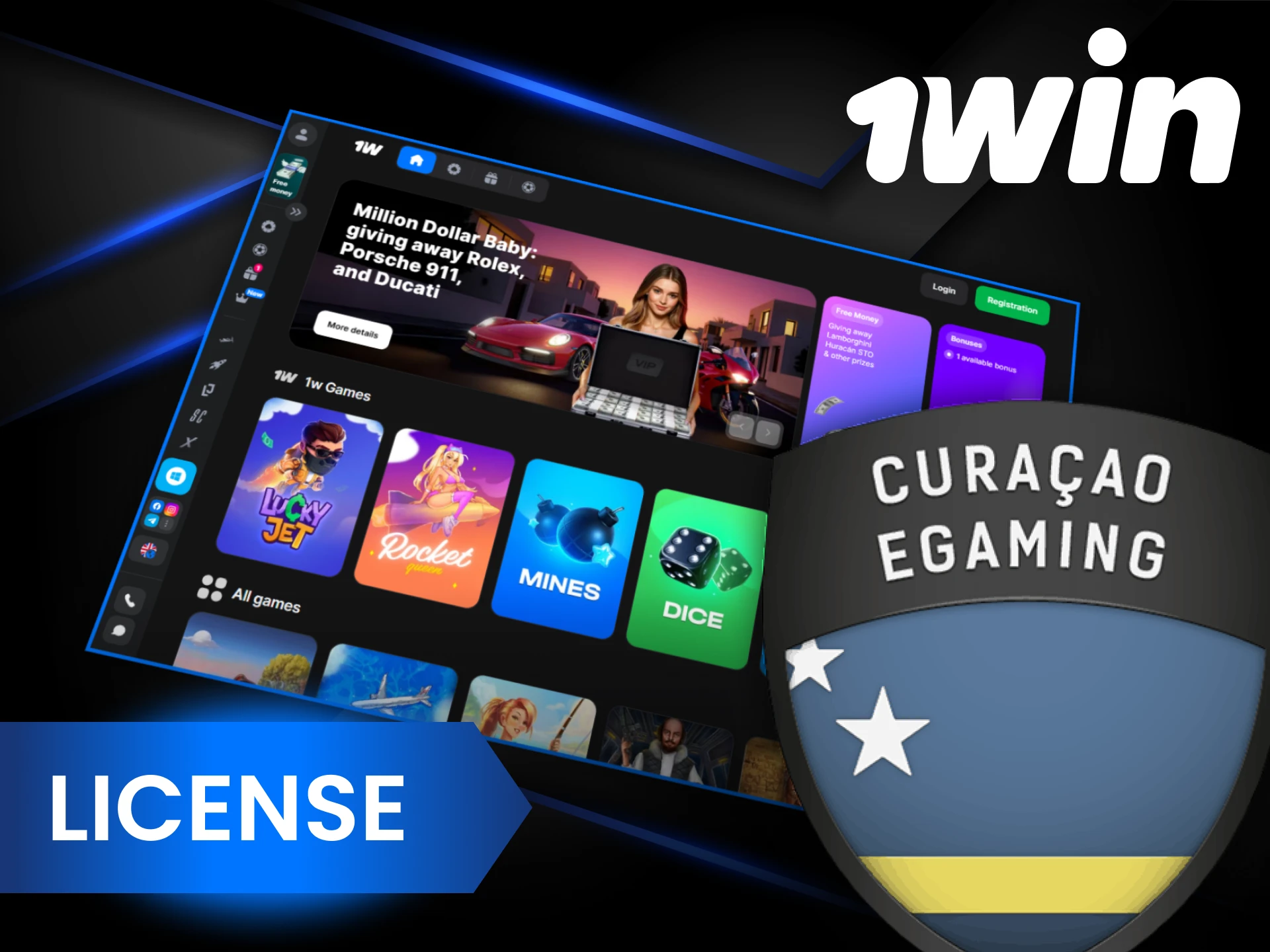 1Win is an official and licensed casino.