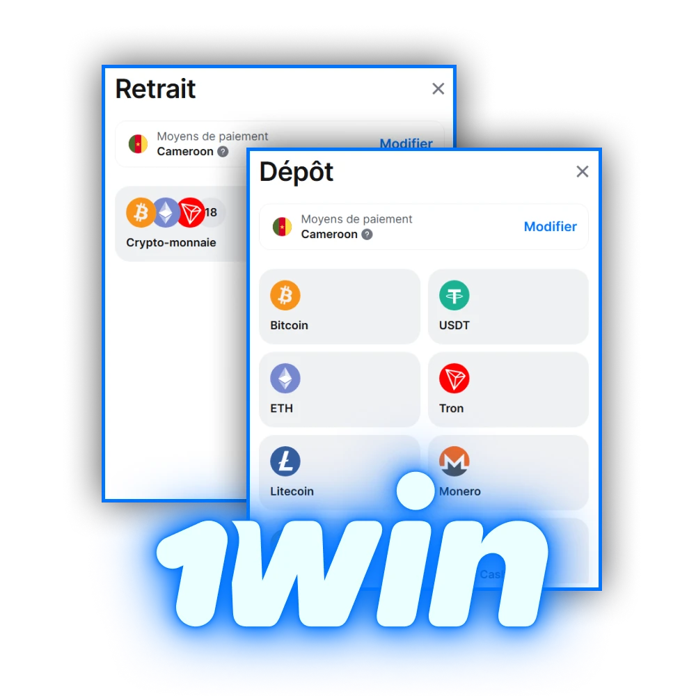 1Win propose des dépôts et des retraits très pratiques.