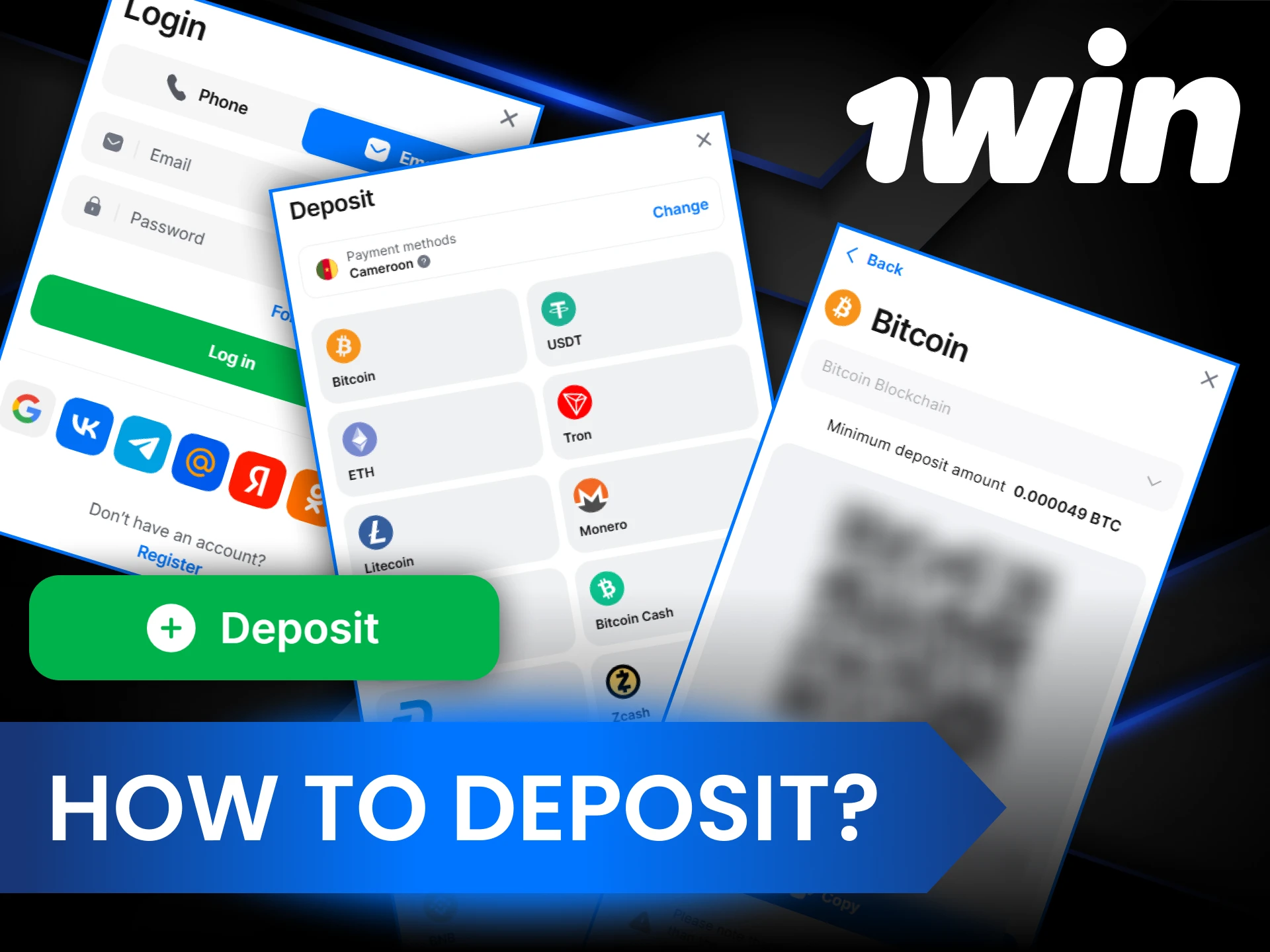Follow a few simple steps to make a deposit at 1Win.