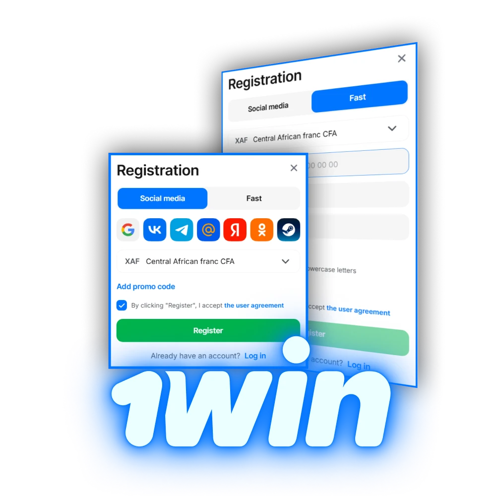 Register with 1Win to start betting.
