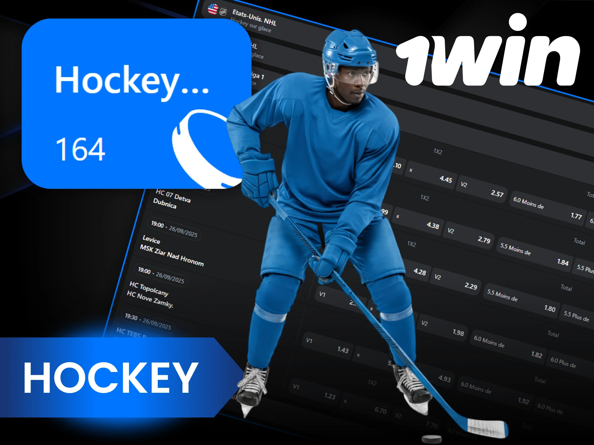 Gagnez gros en pariant sur le hockey sur 1Win.