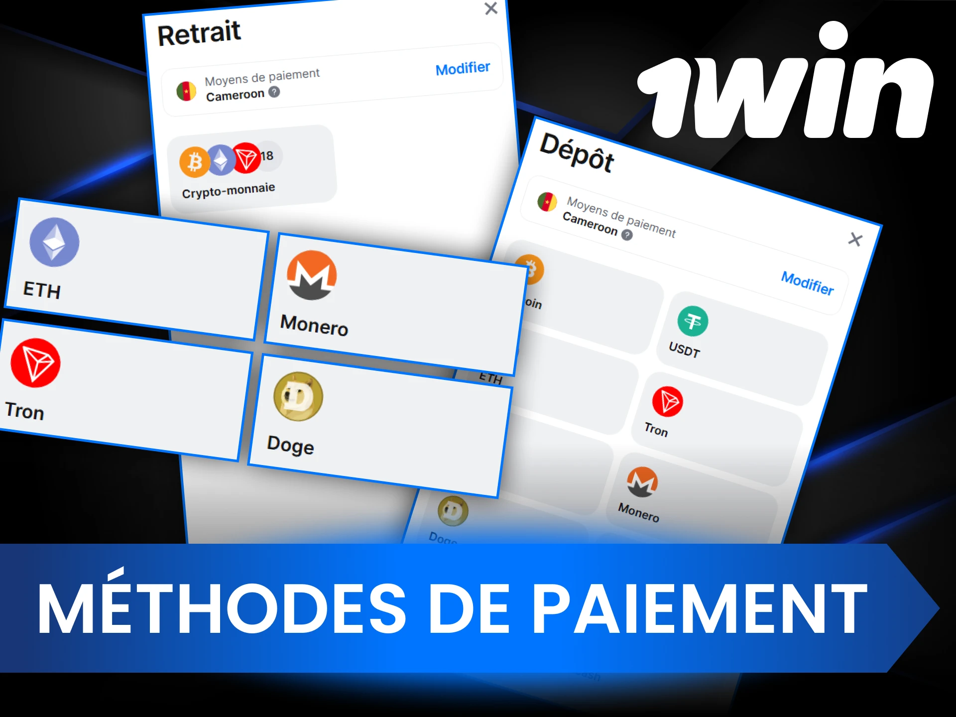 Effectuez un dépôt pour parier sur le sport chez 1Win, puis retirez vos gains.