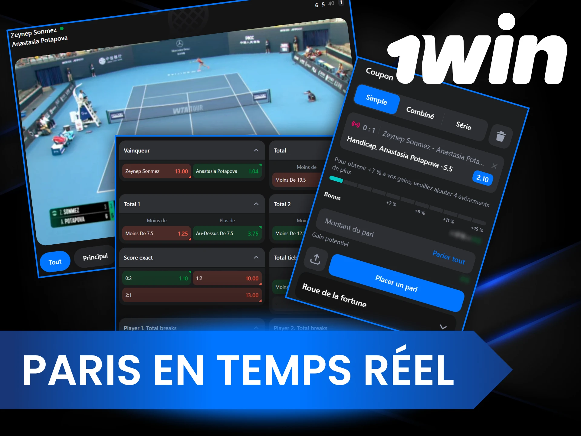 Misez sur le sport chez 1Win en temps réel et suivez les résultats des matchs.