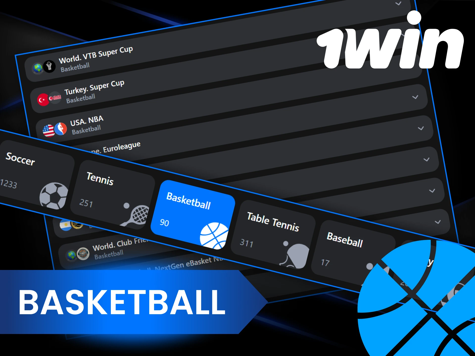 Win on basketball bets at 1Win.