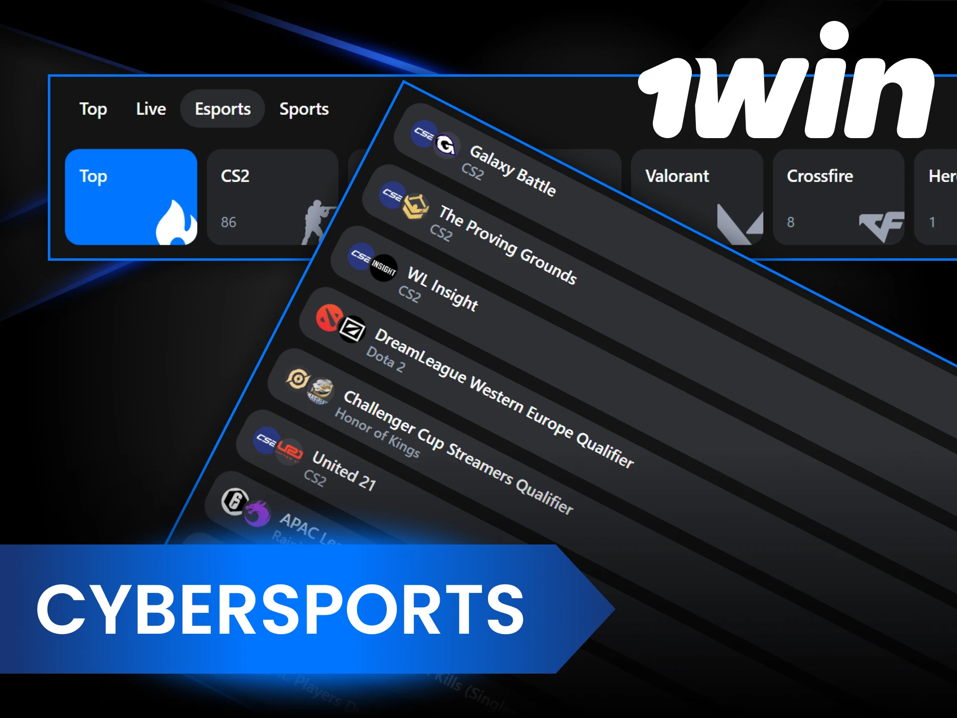 Bet on cybersports at 1Win and win.