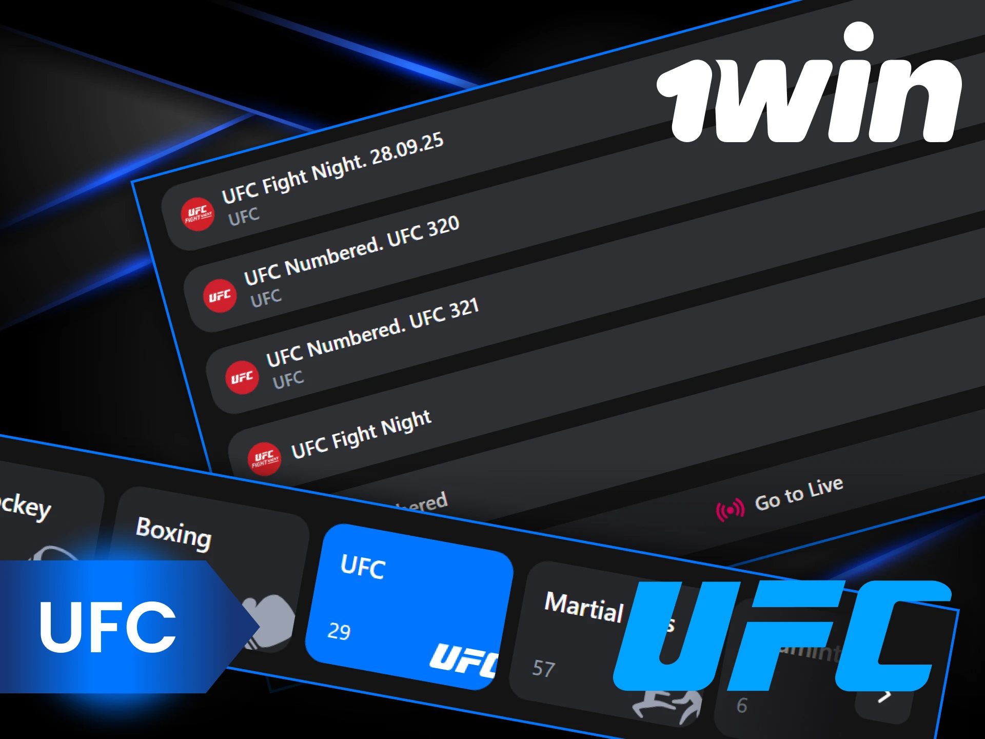 Test your luck and bet on the hottest UFC fights at 1Win.